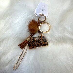 NWT Purse Charm/Key Chain With Mini Leopard Print Purse